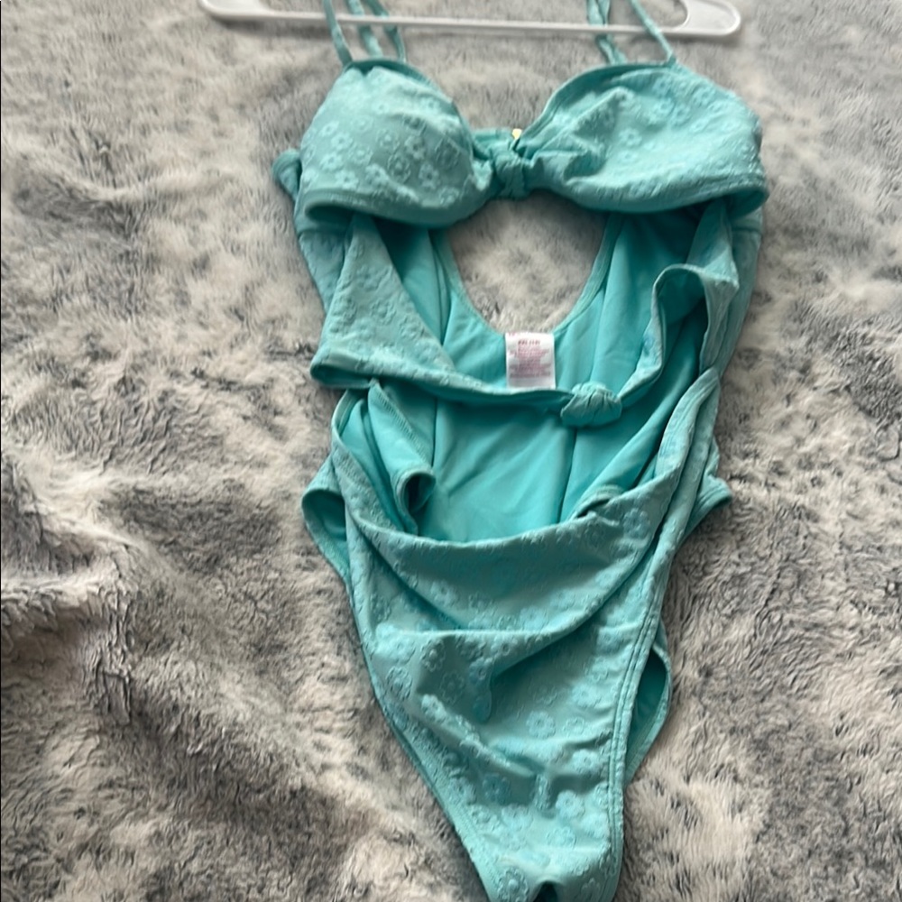 Elegant Aqua One-Piece Swimsuit